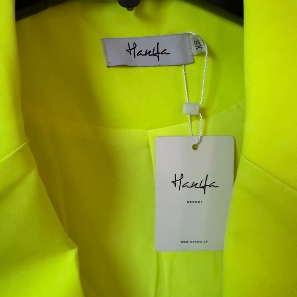 Hanifa Neon Yellow Women's Blazer - Picture 2 of 3